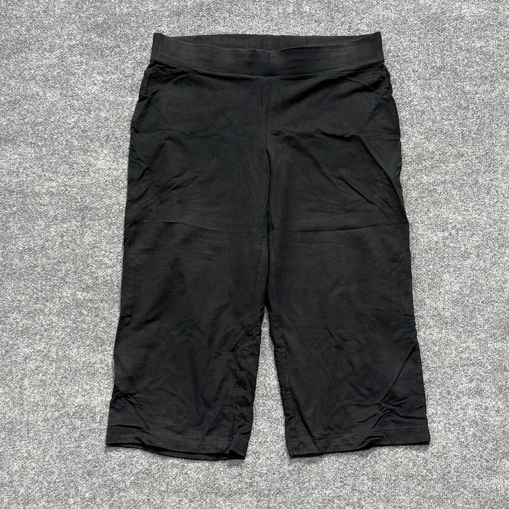 Pure Jill Pants Womens 1X Black Full Leg Cropped Pull On Stretch Comfort Casual